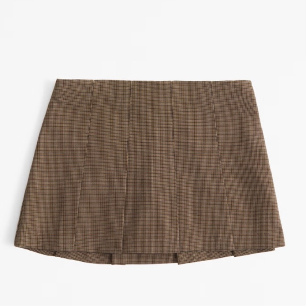 Abercrombie & Fitch Brown Plaid Mini Skort
